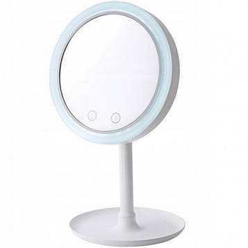 Настільне дзеркало W8 з LED підсвіткою | Кругле дзеркало для макіяжу White