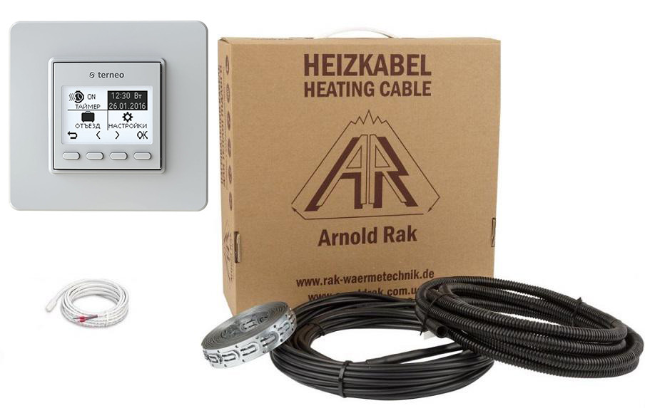 Комплект тепла підлога Arnold Rak 6102-15 EC (1,0-1,2м2) двожильний нагрівальний кабель і Terneo pro таймер