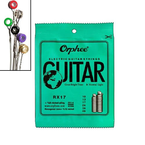 Струни для електрогітари 6шт 10-46", 0.25-1.17мм, Orphee RX17