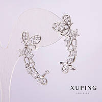 Кафф Xuping Родій з білими каменями 33х12мм + - купити біжутерію оптом в інтернеті