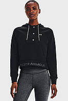 Женское черное худи Rival Fleece Mesh Hoodie Under Armour,рM, 1365844-001