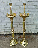 Підсвічник на 24 свічки з трубою на 2 конуса (латунний), фото 3