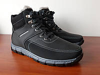 Мужские зимние ботинки черные теплые ( код 5053 )
