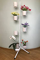 Підставка для квітів BeStand "ПАРИЖ" з рухомими кошиками, висота 170 см, колір білий.