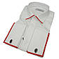 Біла чоловіча сорочка з червоним оздобленням Negredo ZP white-red, фото 2