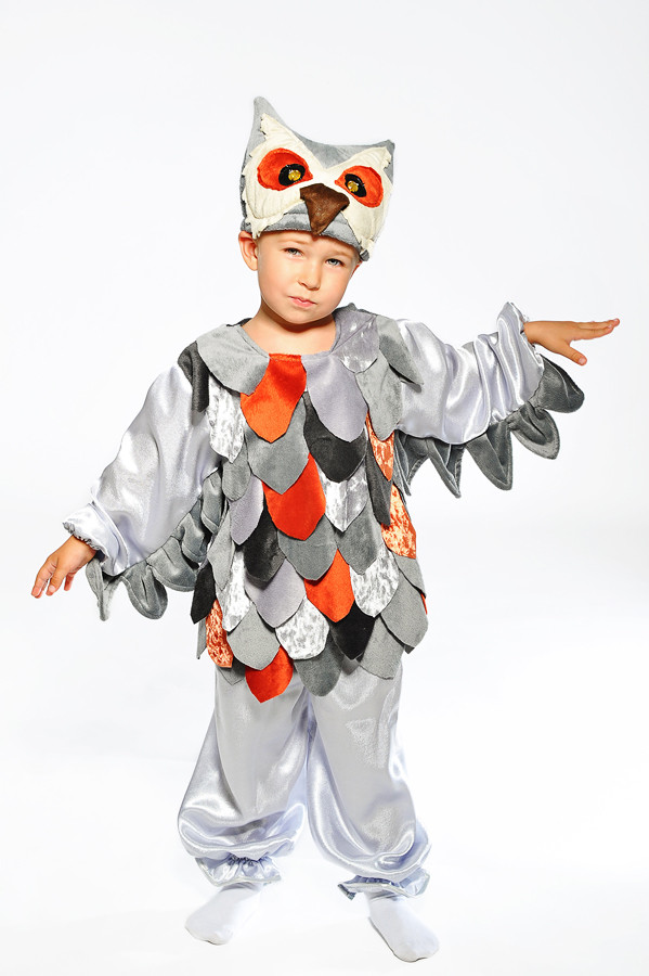 Дитячий карнавальний костюм «Філін (Сова)» на зріст 110-116 см, чорний, фото 1