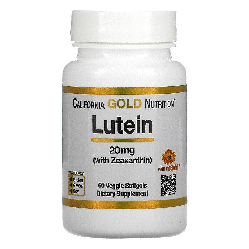 Лютеїн з зеаксантином, 20 мг, 60 капсул, California Gold Nutrition