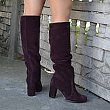 Замшеві чоботи на високих підборах, фото 6