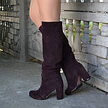 Замшеві чоботи на високих підборах, фото 3