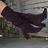 Замшеві чоботи на високих підборах, фото 5