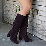 Замшеві чоботи на високих підборах, фото 4
