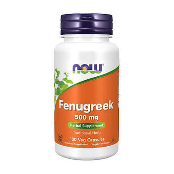 Органічний пажитник (Trigonella foenum-graecum) (насіння) Now Foods Fenugreek 500 mg (100 veg caps)