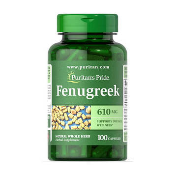 Пажитник (Trigonella foenum-graecum) Пуританс Прайд / Puritan's Pride Fenugreek 610 mg (100 caps)
