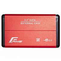 Зовнішня кишеня Frime Sata HDD\SSD 2.5, USB 2.0 metall Червоний