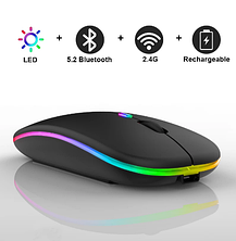 Мишка беспроводна з акумулятором Bluetooth BT5.2 + 2.4 GHz 1600DPI, фото 3