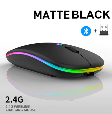 Мишка беспроводна з акумулятором Bluetooth BT5.2 + 2.4 GHz 1600DPI, фото 1