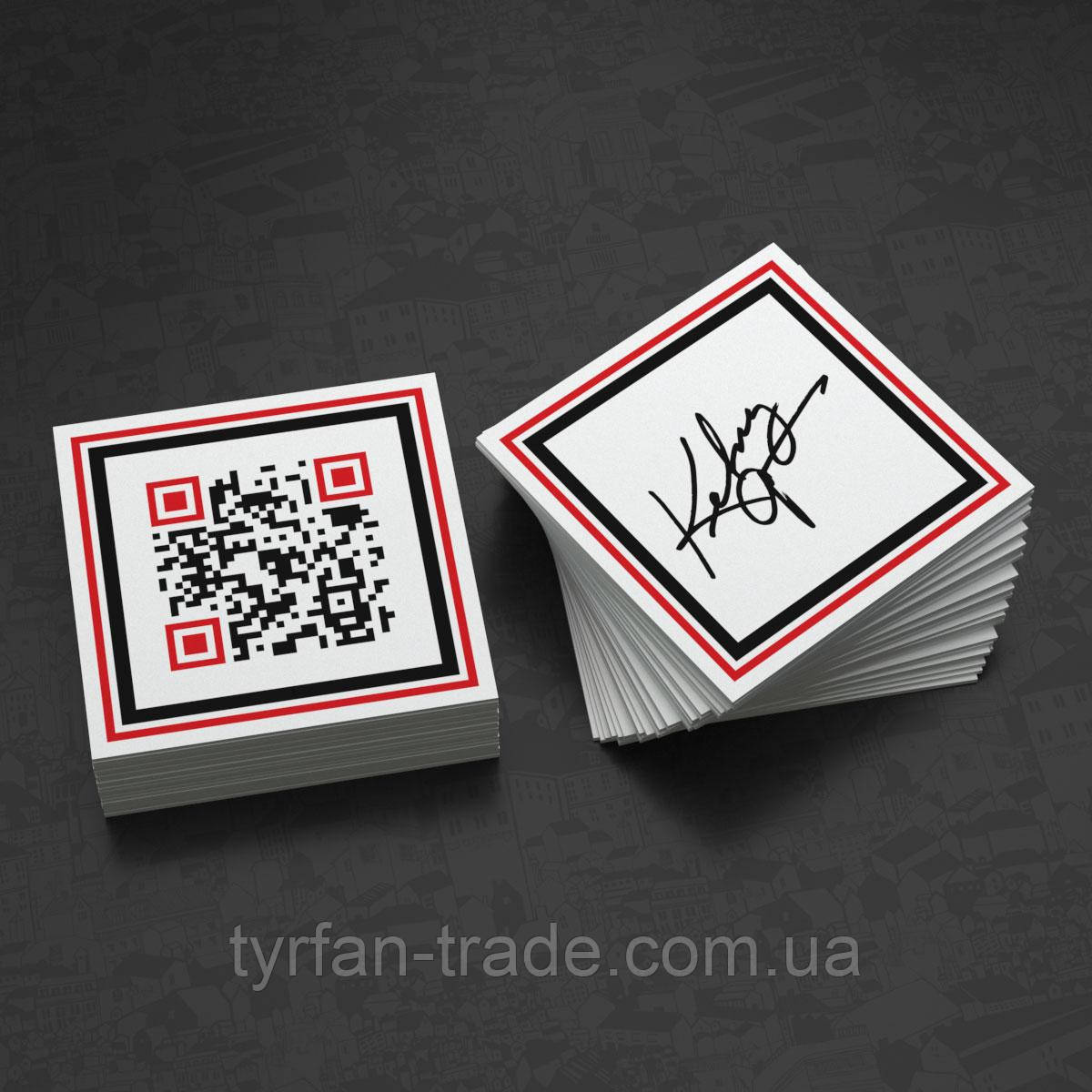 Металеві наклейки з QR-кодом 60х60 мм білий/срібло/золото/чорний колір металу