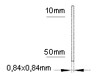 Шпилька тип "08" без головки переріз 0.84 х 0.84 мм довжина 10 - 50 мм для пневмопістолета. Італія, фото 2