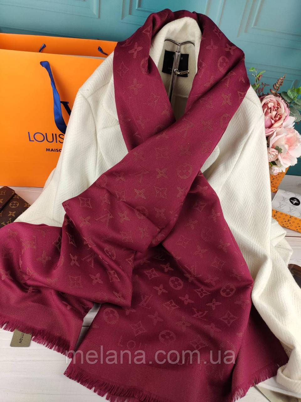 Хустка палантин шарф Louis Vuitton Луї Вітон бордо