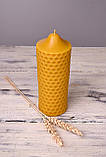 Свічка воскова з натурального бджолиного воску "Медова" Zigrivay (15х5см) (с06), фото 2