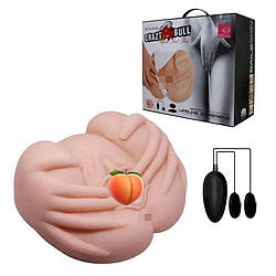 Мастурбатор вагіна анус з подвійною вібрацією і двома входами Crazy Bull - Realistic Vagina and Anal