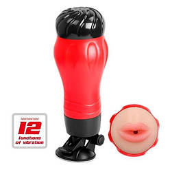 Мастурбатор ротик на присоску з вібрацією CRAZY BULL - Flora