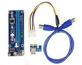 Райзер Riser PCI-E 1x to 16x PCE 164pin, VER 006, 60см sata,, фото 3
