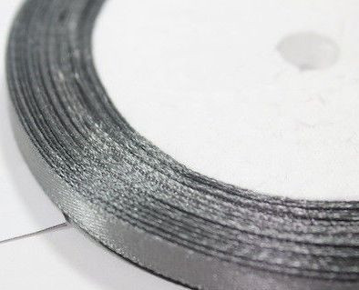 Стрічка атласна 0,6 см/23м (180) Графіт