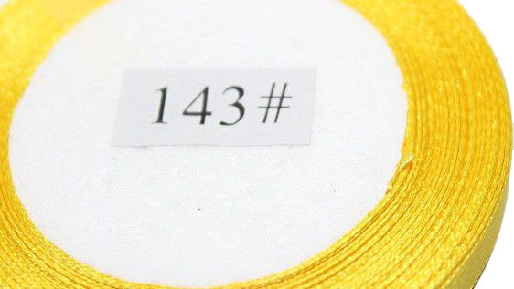 Стрічка атласна 0,6 см/23м (143) Жовта