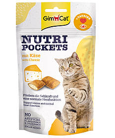 Вітамінні ласощі для кішок GimCat Nutri Pockets Сир + Таурин 60 г (для очей і серця)