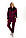 Жіночий велюровий костюм на блискавці бордового кольору, фото 2