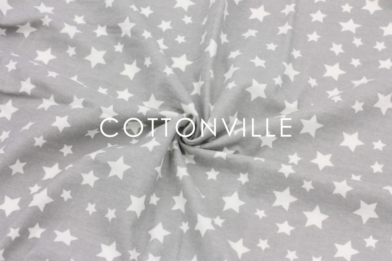 Фланель Зірочки на сірому, 240 см