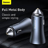 Адаптер автомобільний BASEUS TZCCJD-B0G, 1USB, 1Type-C, 40W, 3A з кабелем, сірий, фото 9