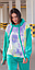 Яскравий жіночий спортивний костюм велюровий осінньо-весняний прогулянковий, колір малиновий, фіолетовий, бірюзовий, фото 3