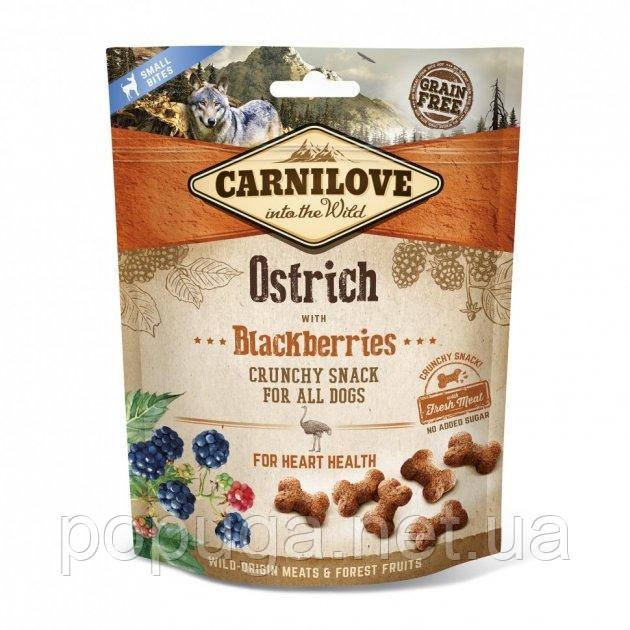 Ласощі для собак Carnilove Ostrich with Blackberries 200г (для здоров'я серця)