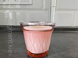 Свічка у склянці, з ароматом суниці лісової/темно-рожева 8 см