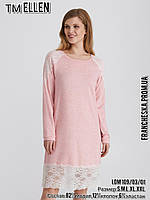 Розовая ночная рубашка с длинным рукавом ТМ ELLEN (LDM 109/03/01)