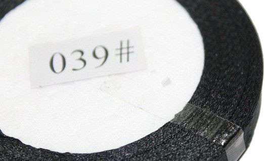 Стрічка атласна 1 см/23м (039) Чорна