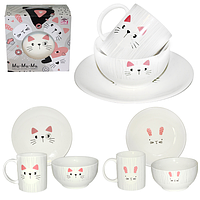 1591-06 Набір для сніданку 3пр. Мі-мі-мі (тарілка - 20см, чашка - 360мл, піала - 500 мл)