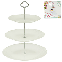 40010-06-03 Цукерниця 3х ярусна біла (8.5'/10.5'/12') A2