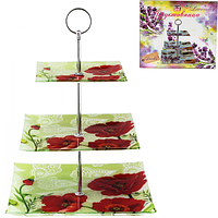 3734 Фруктовниця 3х яр. квадратна 6' ,8',10'-15,20,25 см, h 33см (мак Альпійський)