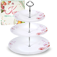 30091-61099 Цукерниця 3х ярусна (8,5 '/ 10,5' / 12 ') Рожева орхідея