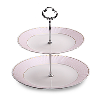 30090-135 Цукерниця 2-х ярусна кругла (8,5 '/ 10.5') Рожева ніжність золото
