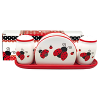 6912-17 Набір для солі і перцю з салф. на кер. підставці 'сонечко'