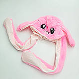 Шапка, що світиться з вухами, що рухаються Кролик рожевий, фото 2