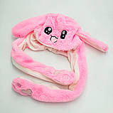 Шапка, що світиться з вухами, що рухаються Кролик рожевий, фото 3