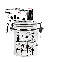 630-12 Ємність для сипучих продуктів 0,5 л 'Чорна кішка' (h-10см, d-9,5 см)