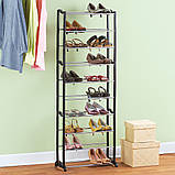 Полиця для взуття на 30 пар Amazing Shoe Rack 51x24x140 см Чорна, фото 3