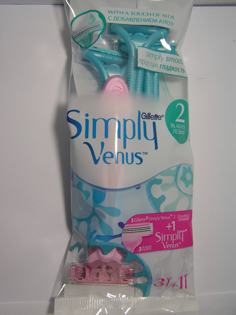 Набор женских одноразовых бритвенных станков Gillette Simply Venus 2 Satin Care в упаковке 4 станка 3+1шт. - фото 2 - id-p198978148