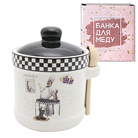 700-04-10 Банку для меду з дерев. ложкою 'Гурман' (13*12см, про-м 450мл) (48)